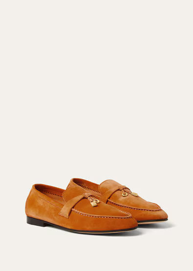 Loro Piana Mocassins Femme Orange