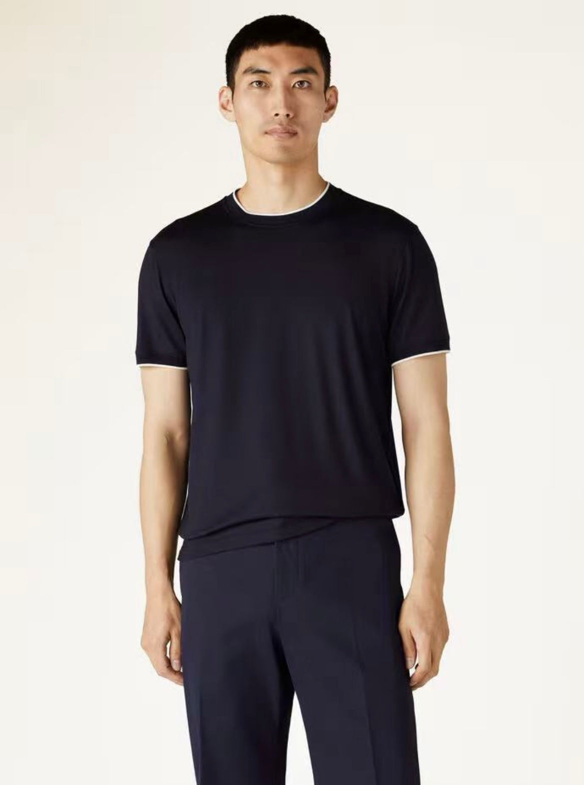 T-shirt Bleu Trait Blanc #7