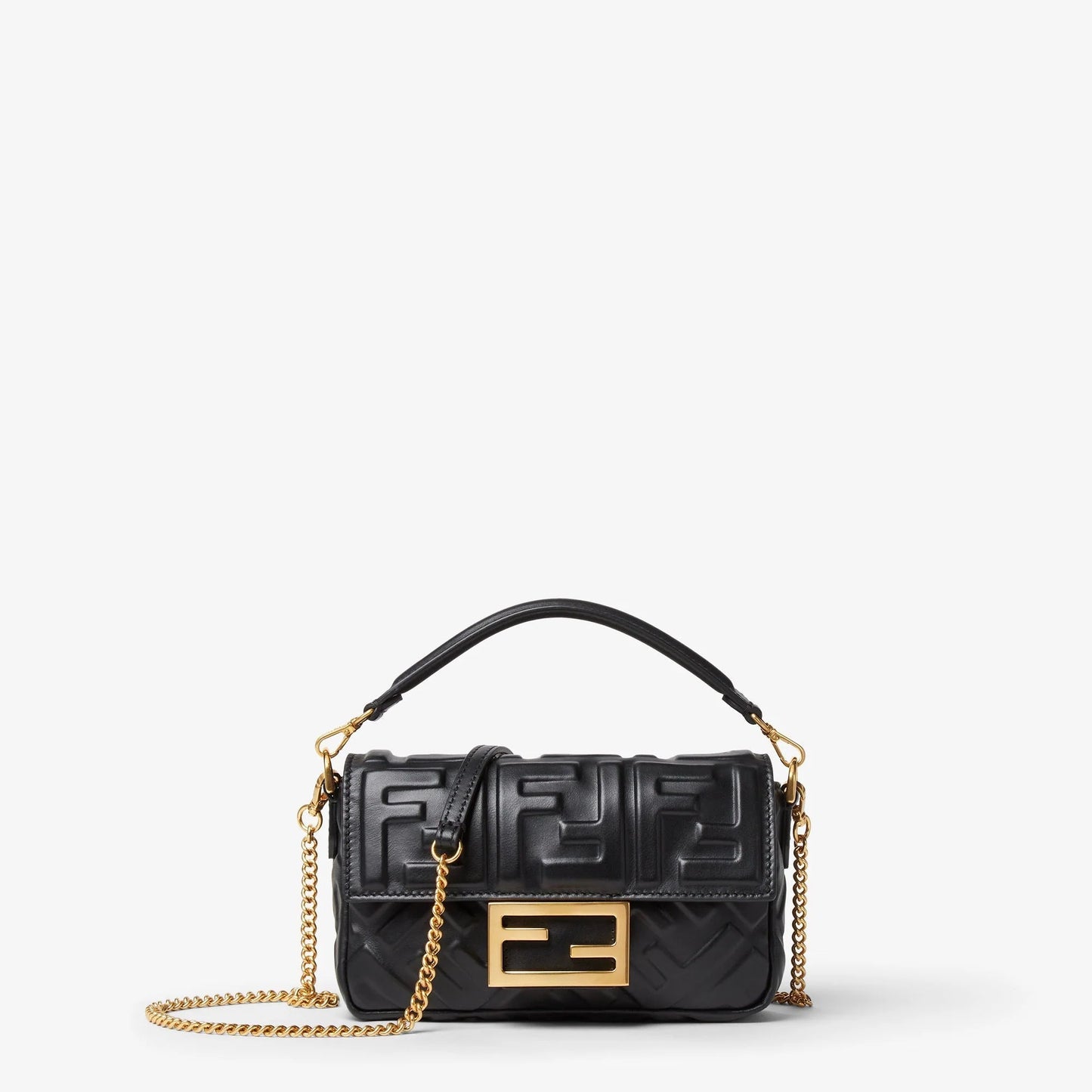 SAC FENDI BAGUETTE MINI CUIR NOIR #10