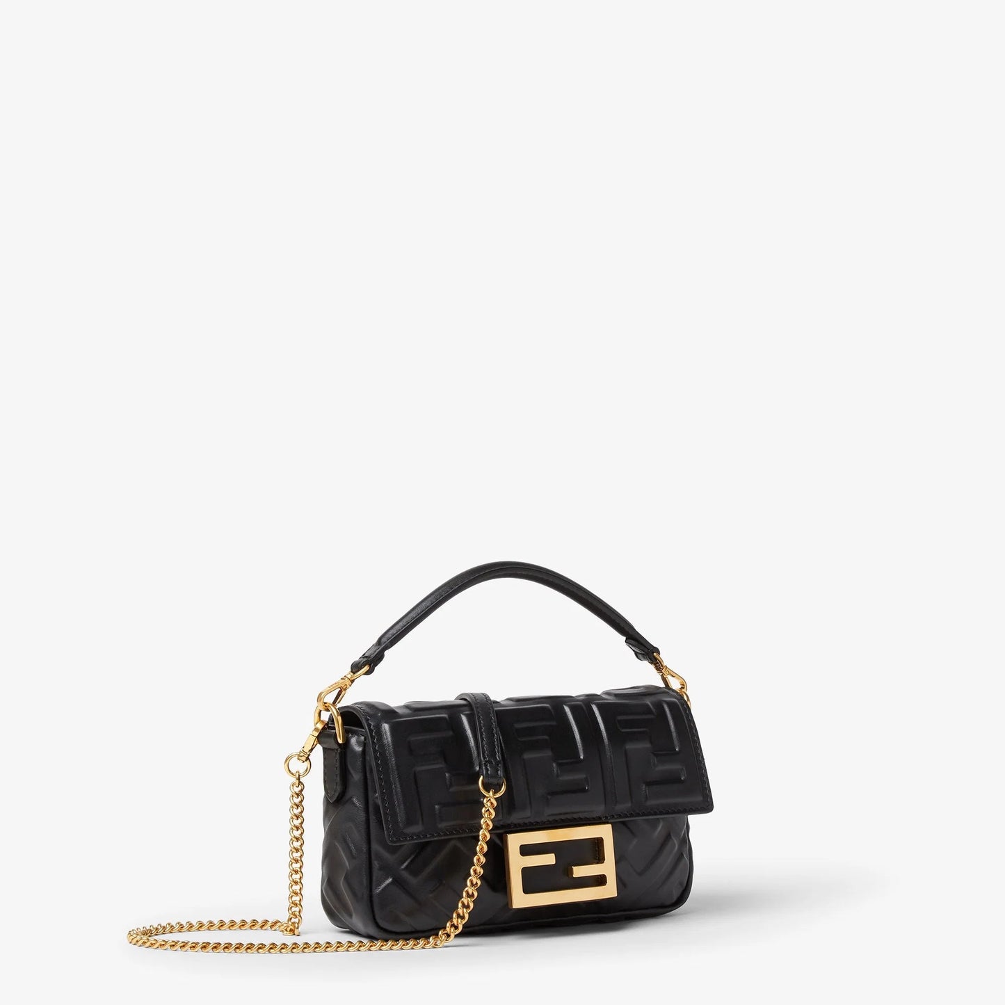SAC FENDI BAGUETTE MINI CUIR NOIR #10