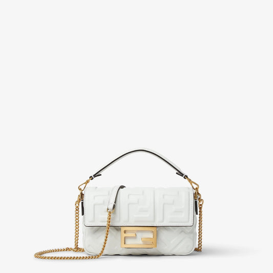 SAC FENDI BAGUETTE MINI CUIR BLANC #11