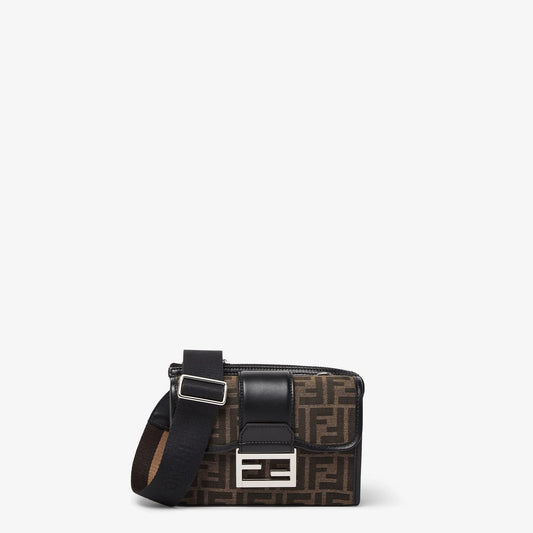 SAC FENDI BAGUETTE DOUBLE TISSU MARRON #8