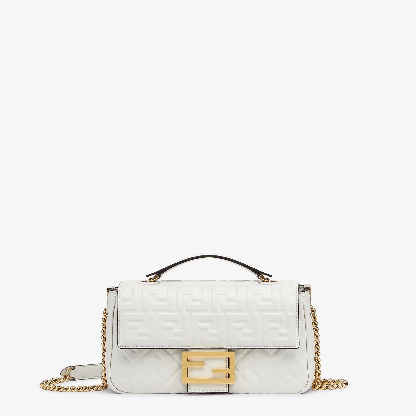 SAC FENDI BAGUETTE CHAIN MIDI CUIR BLANC #9