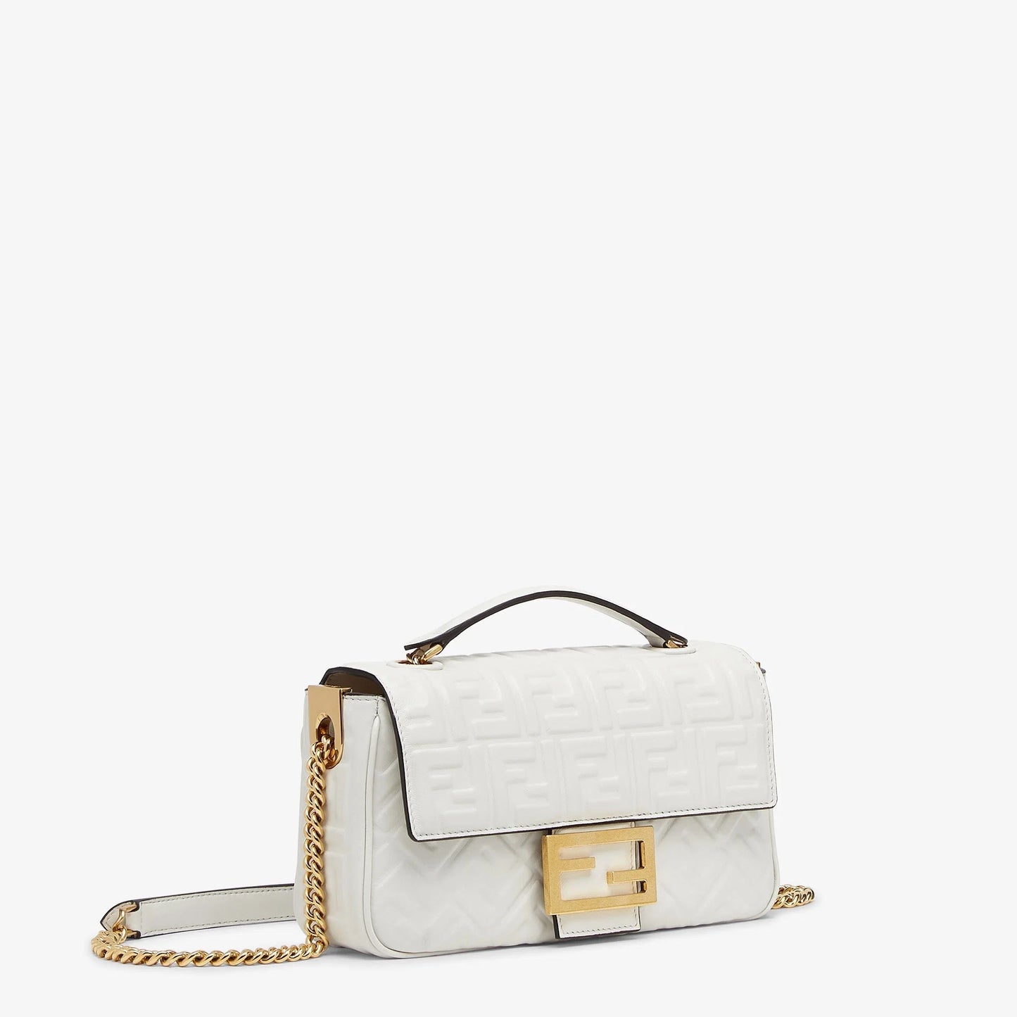 SAC FENDI BAGUETTE CHAIN MIDI CUIR BLANC #9