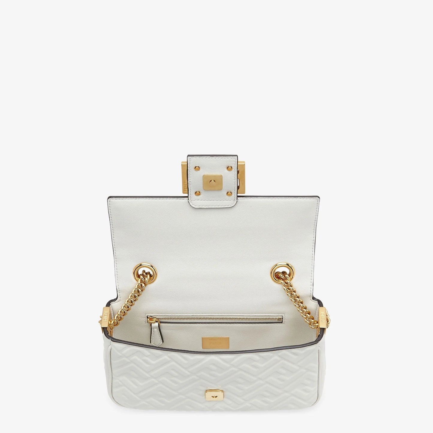 SAC FENDI BAGUETTE CHAIN MIDI CUIR BLANC #9