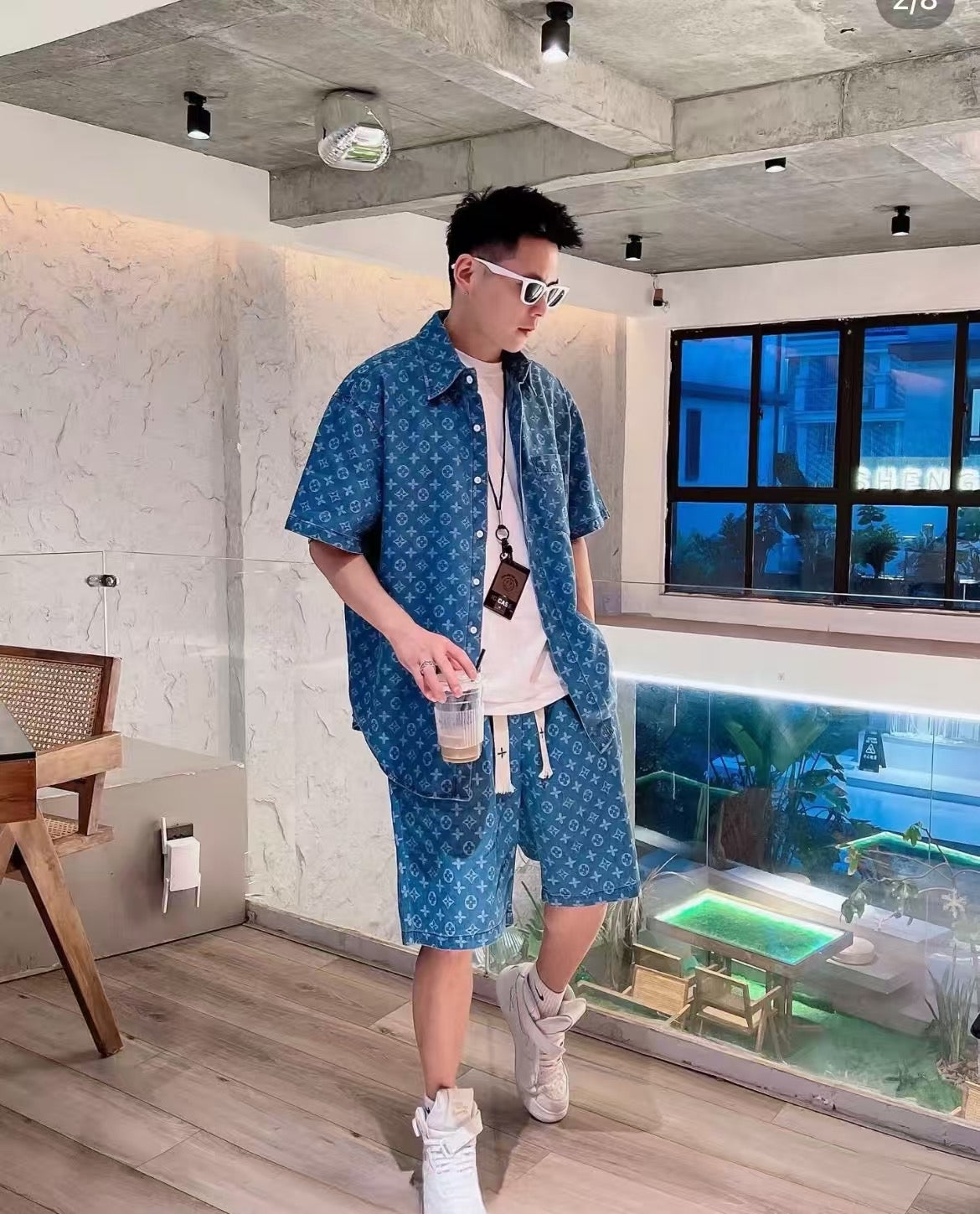 Ensemble Lv Motif Bleu